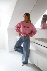 Pink Drop Shoulder Sweatshirt