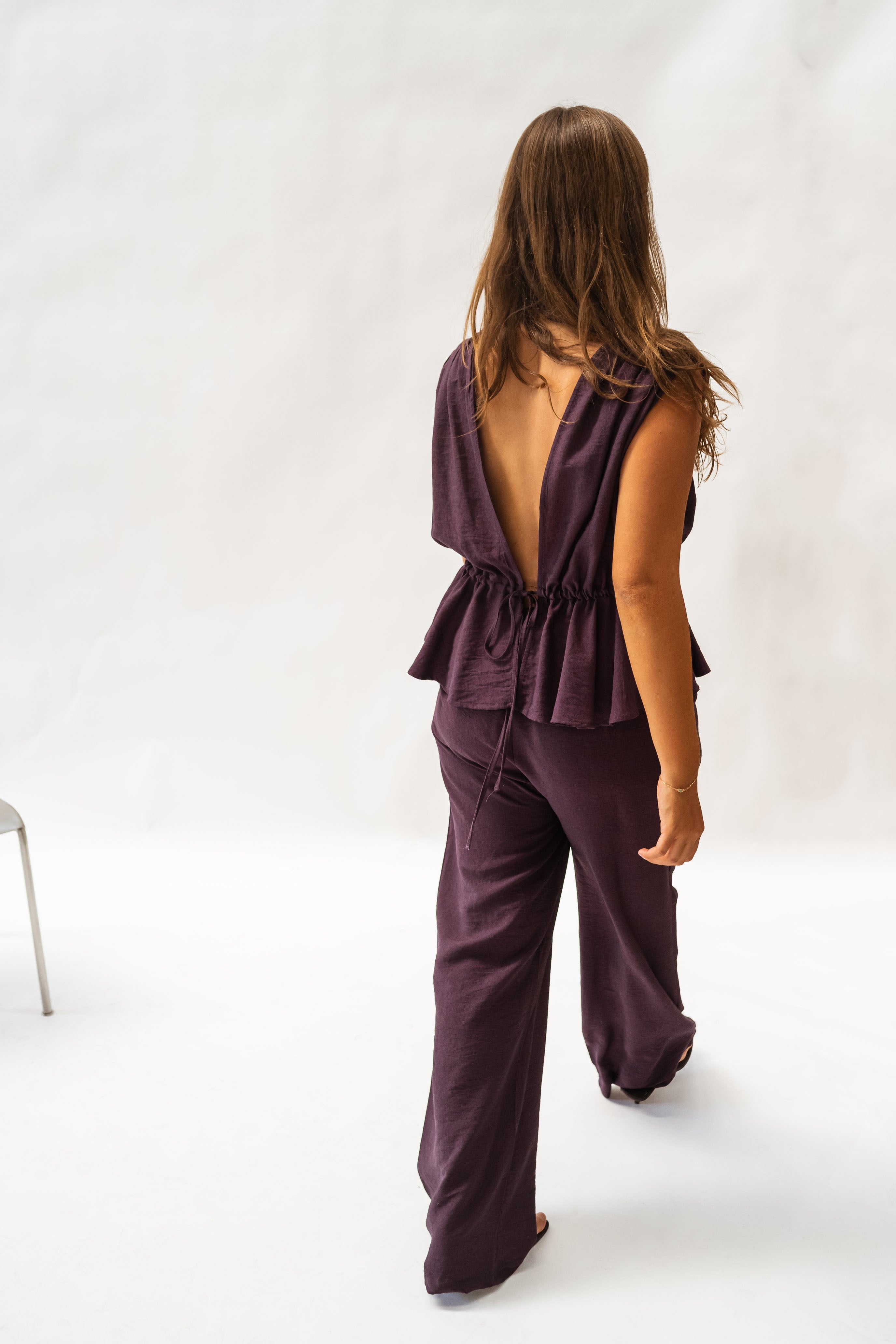 Purple Casual Withdraw Pants