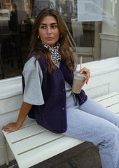 Purple Shearling Sleeveless Vest