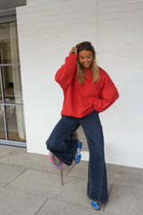 Red Loose Fit Sweatshirt