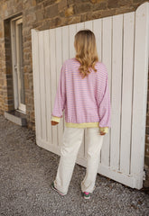 Pink Striped Knit Sweater