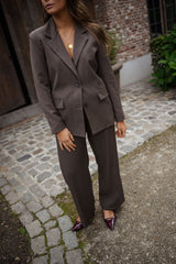 Taupe Notched Lapel Blazer