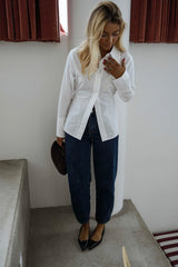 White Minimal Buttoned Shirt