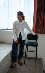 White Minimal Buttoned Shirt