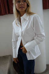White Minimal Buttoned Shirt