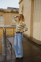 Yellow Striped Polo T-Shirt
