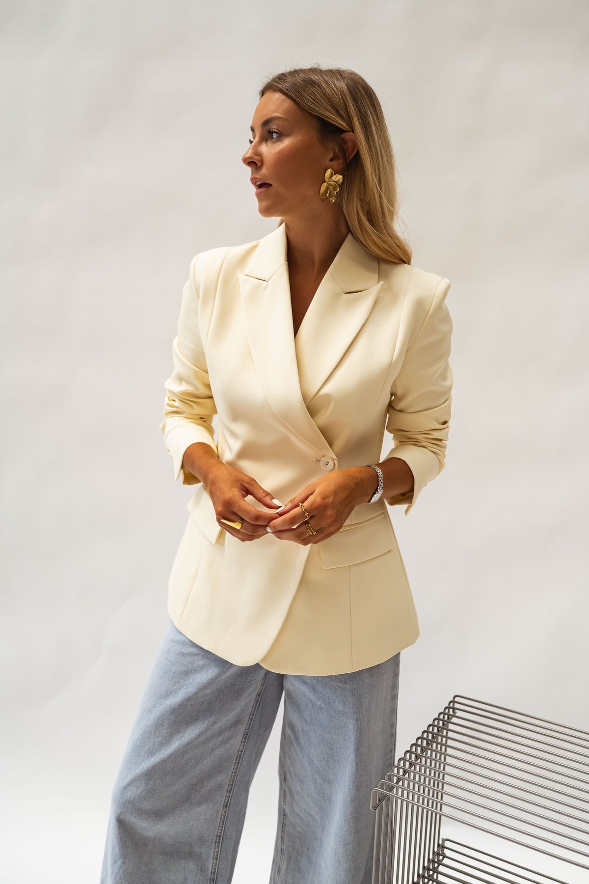 Butter Yellow Long Blazer