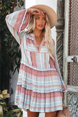 Ezzy Tiered Bell Sleeve Babydoll Dress