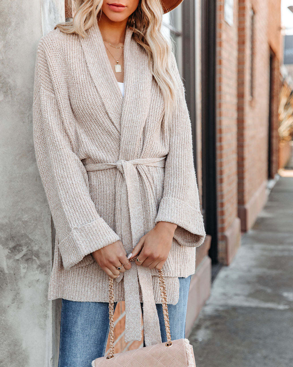 Fanning Belted Knit Cardigan - FINAL SALE