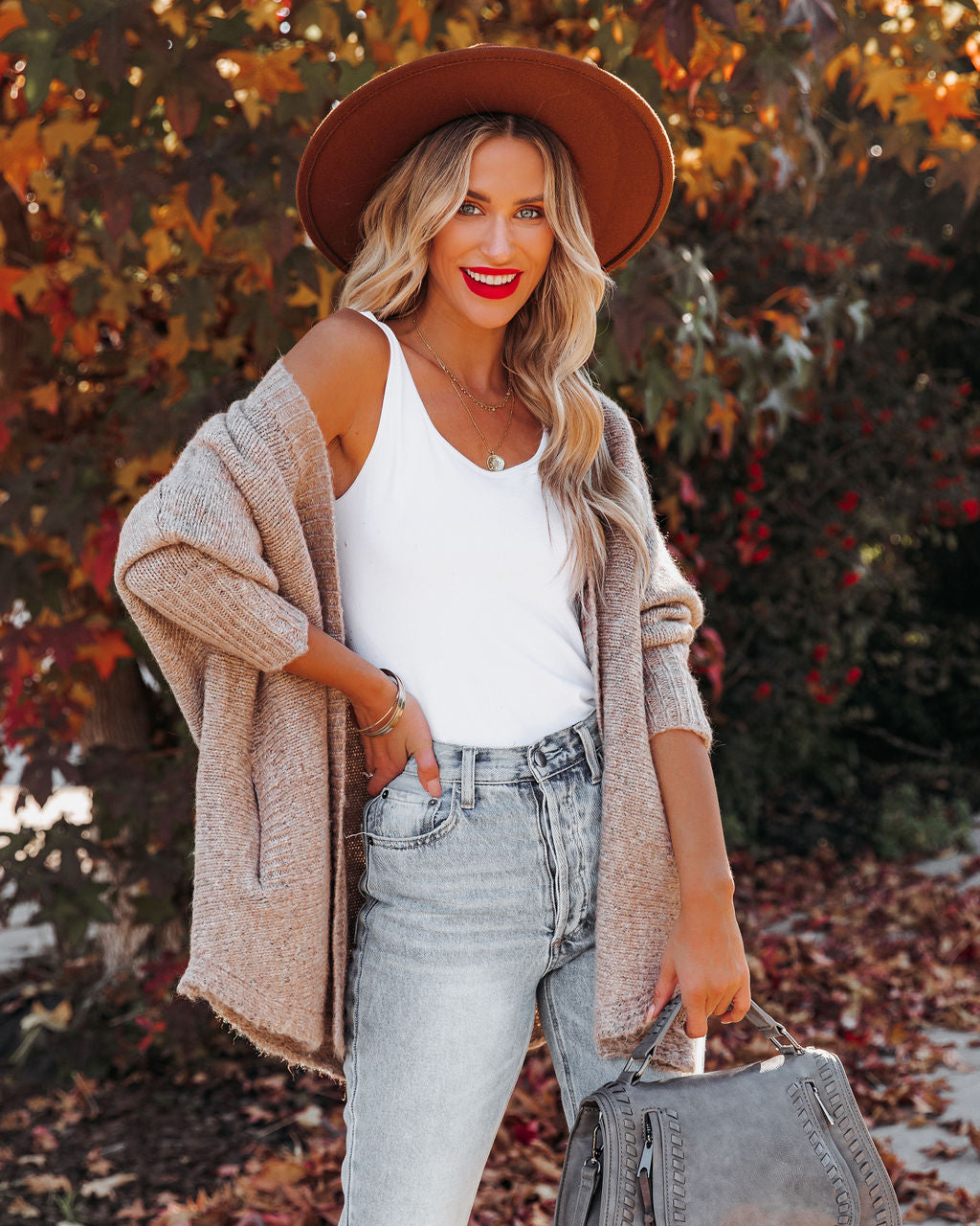 Fenix Pocketed Knit Cardigan - Taupe - FINAL SALE