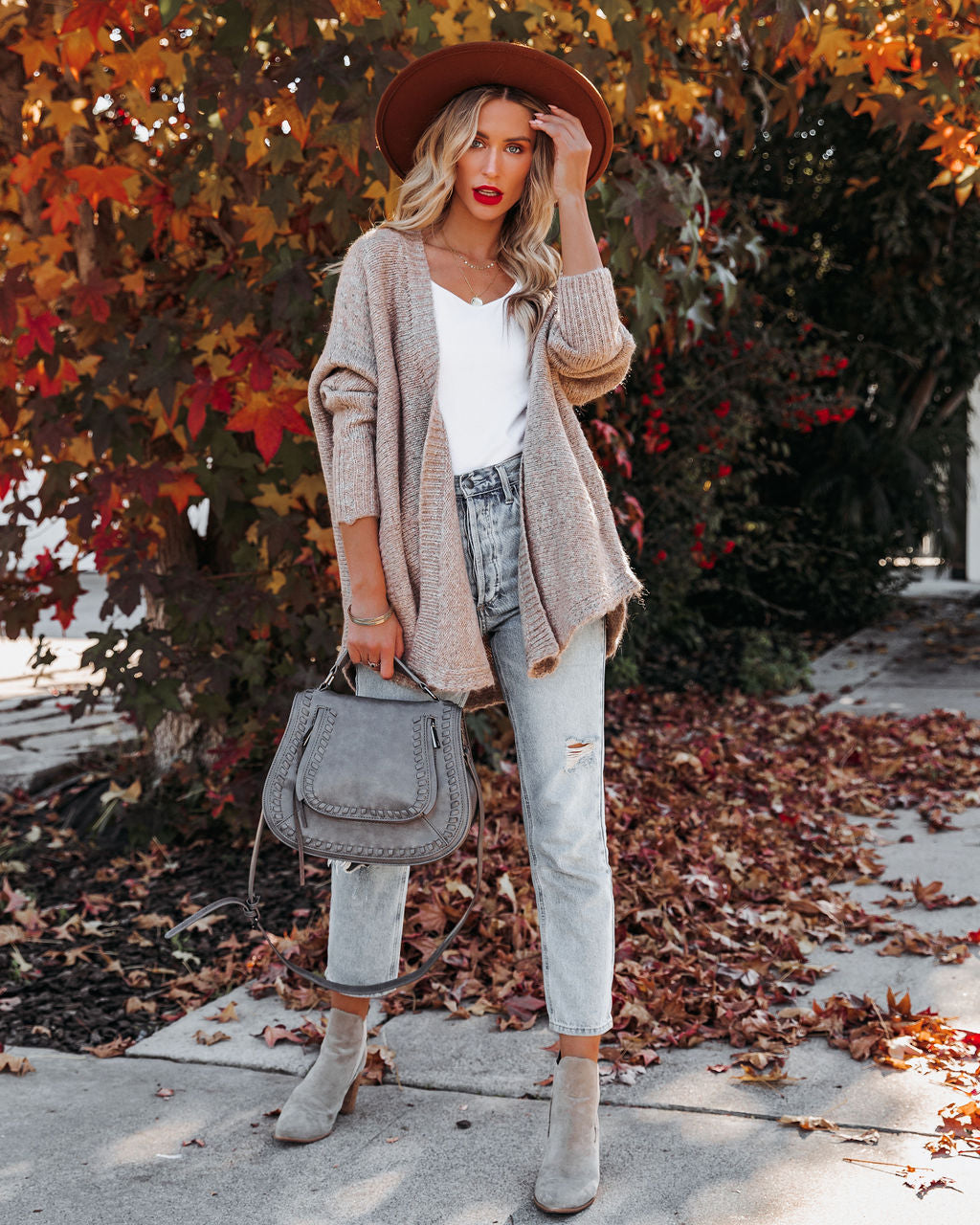 Fenix Pocketed Knit Cardigan - Taupe - FINAL SALE