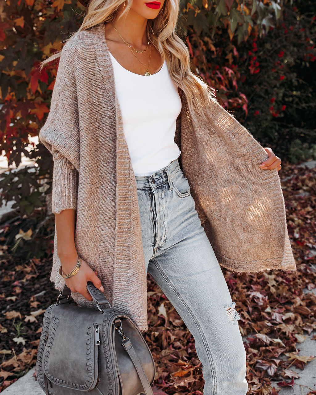 Fenix Pocketed Knit Cardigan - Taupe - FINAL SALE