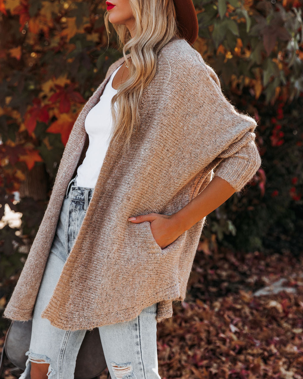 Fenix Pocketed Knit Cardigan - Taupe - FINAL SALE