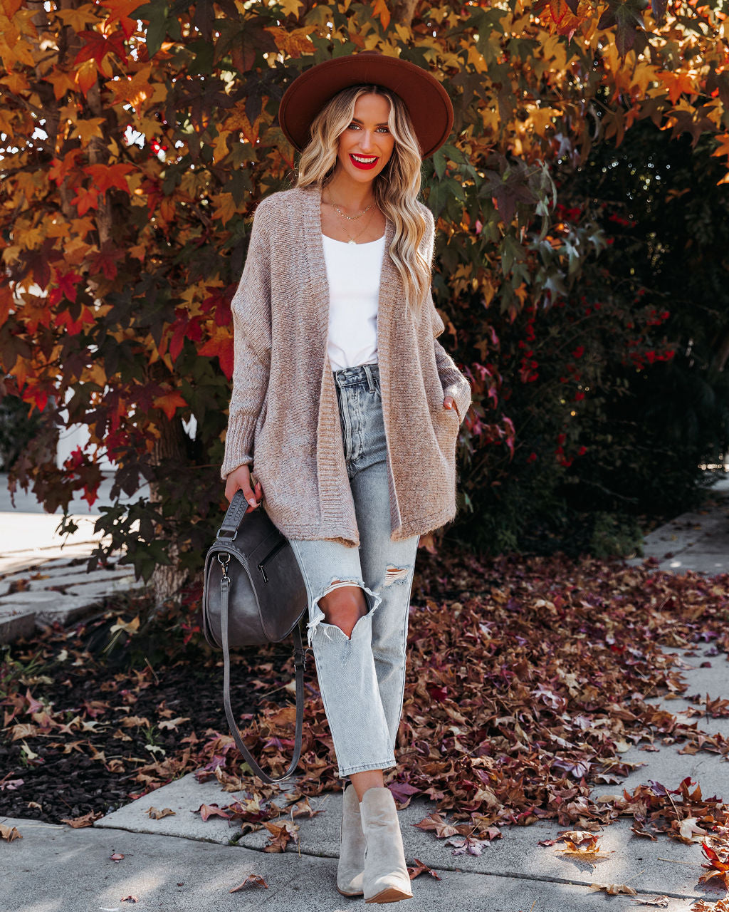 Fenix Pocketed Knit Cardigan - Taupe - FINAL SALE
