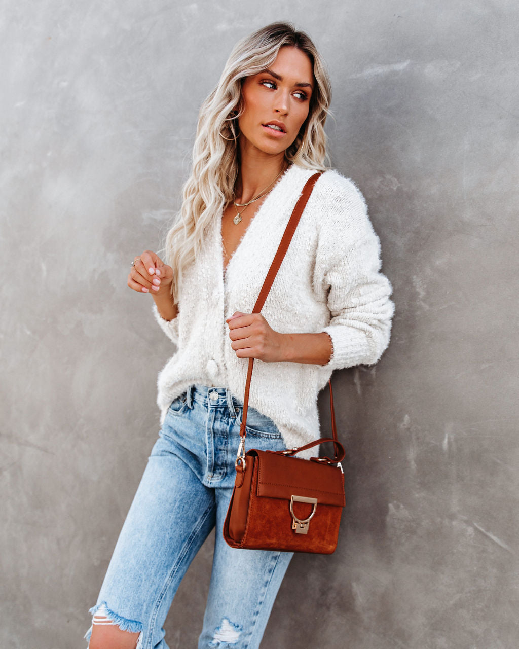 Happy Thoughts Button Front Cardigan - Ivory