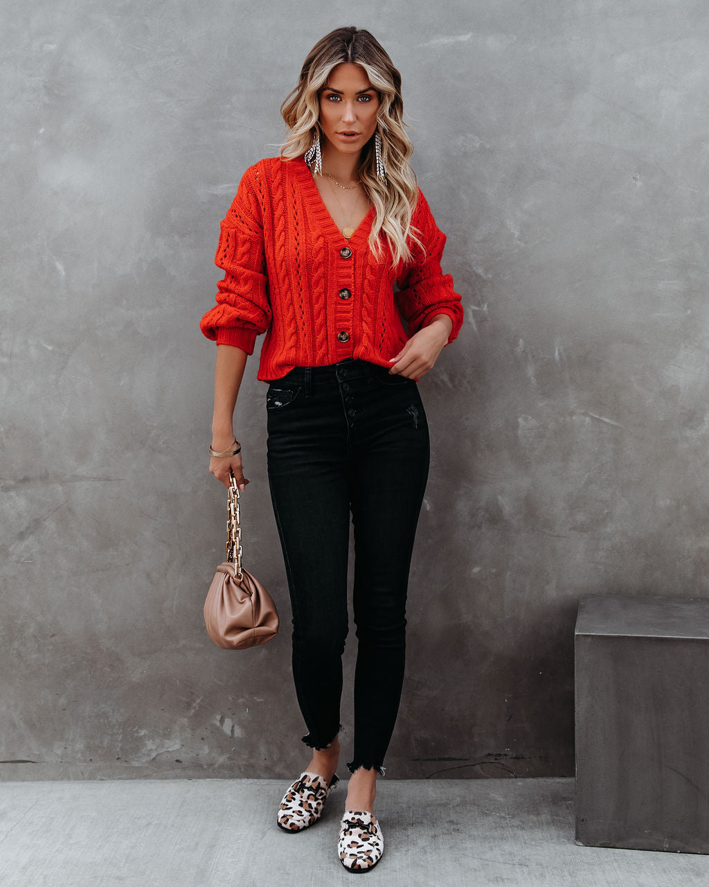 Heart Melting Button Front Cable Knit Cardigan - FINAL SALE