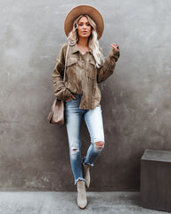 Hempstead Cotton Pocketed Distressed Shacket