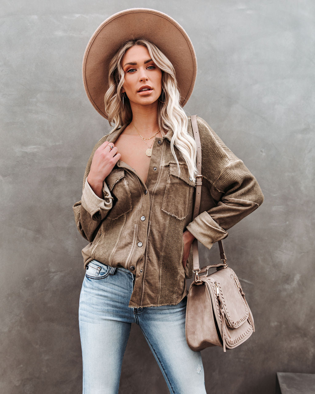 Hempstead Cotton Pocketed Distressed Shacket