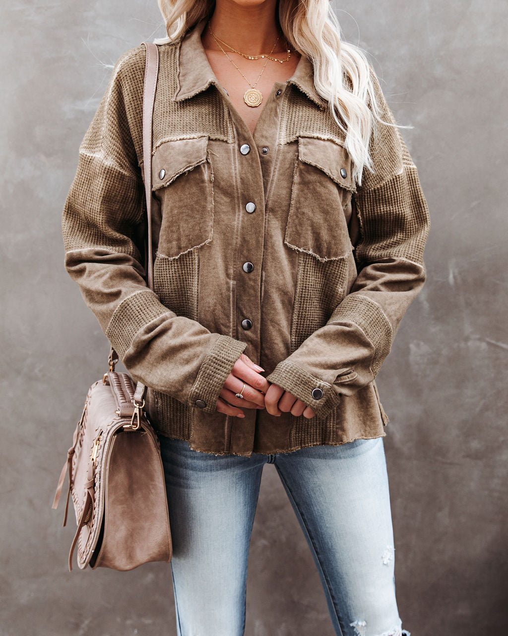 Hempstead Cotton Pocketed Distressed Shacket