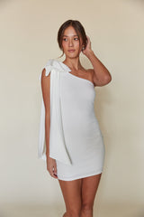 One Shoulder Bow Bodycon Mini Dress