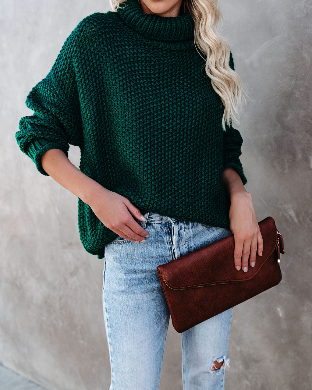 Quay Turtleneck Knit Sweater - Hunter Green - FINAL SALE