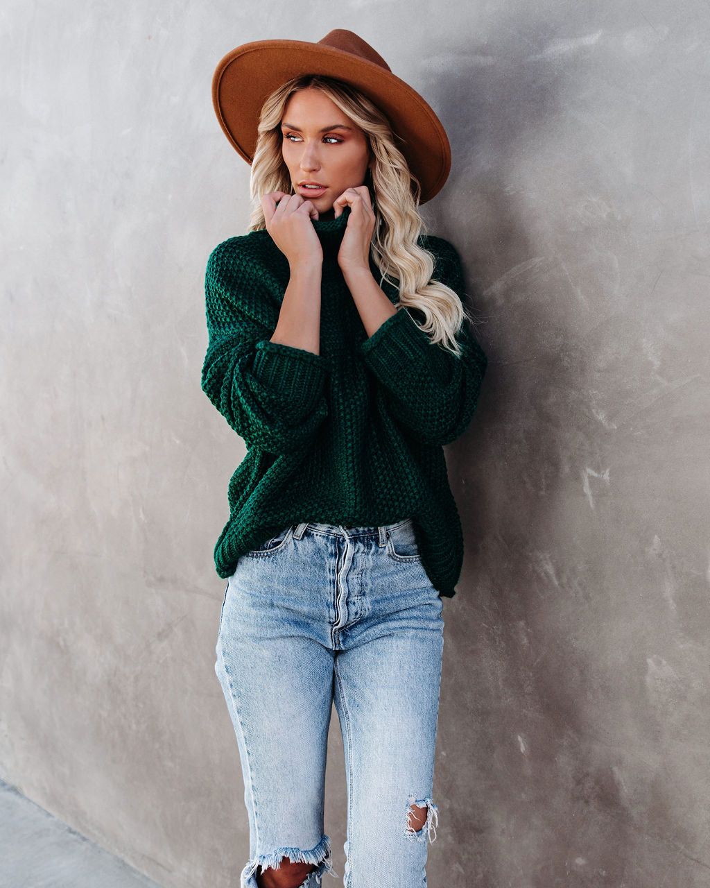 Quay Turtleneck Knit Sweater - Hunter Green - FINAL SALE