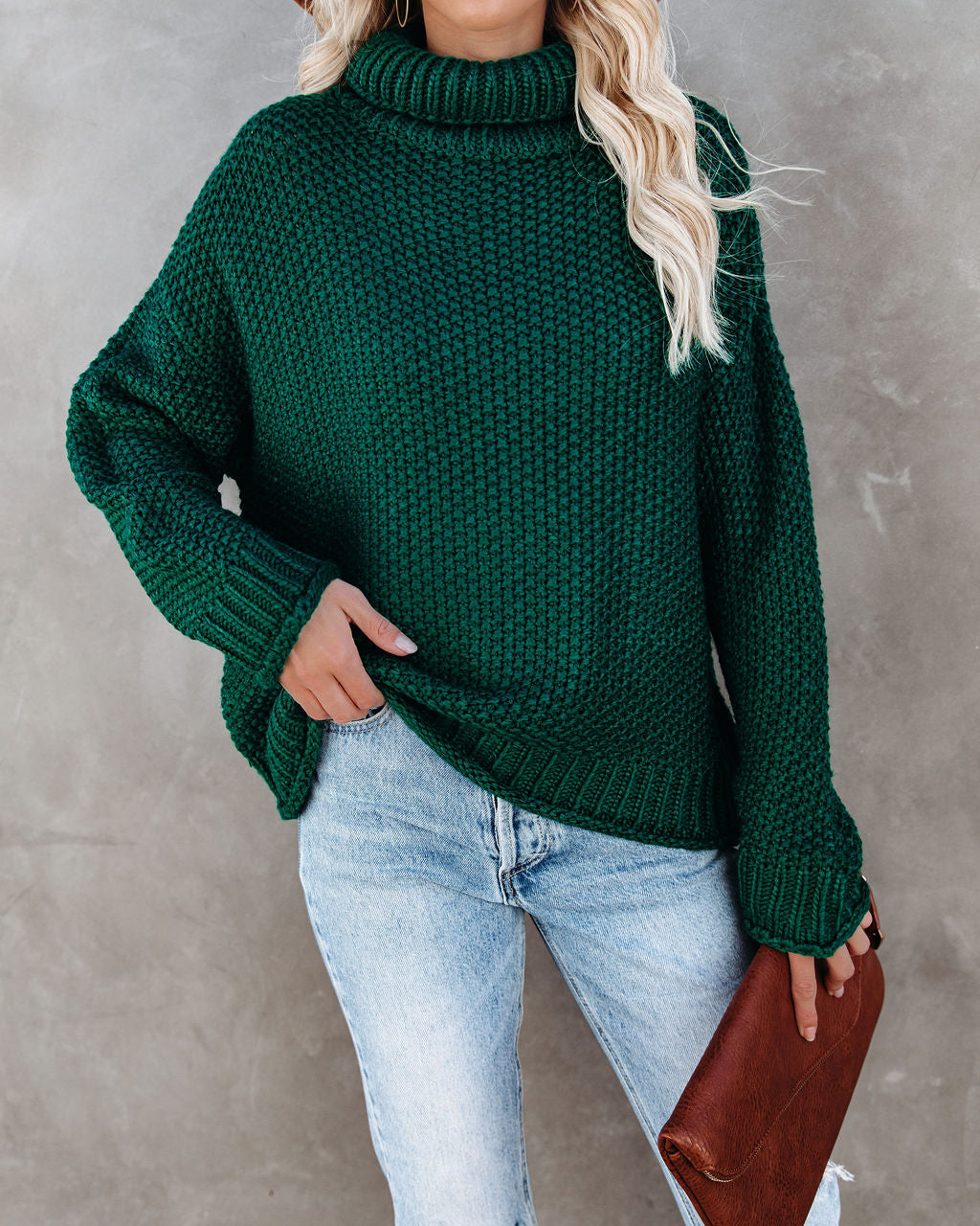 Quay Turtleneck Knit Sweater - Hunter Green - FINAL SALE