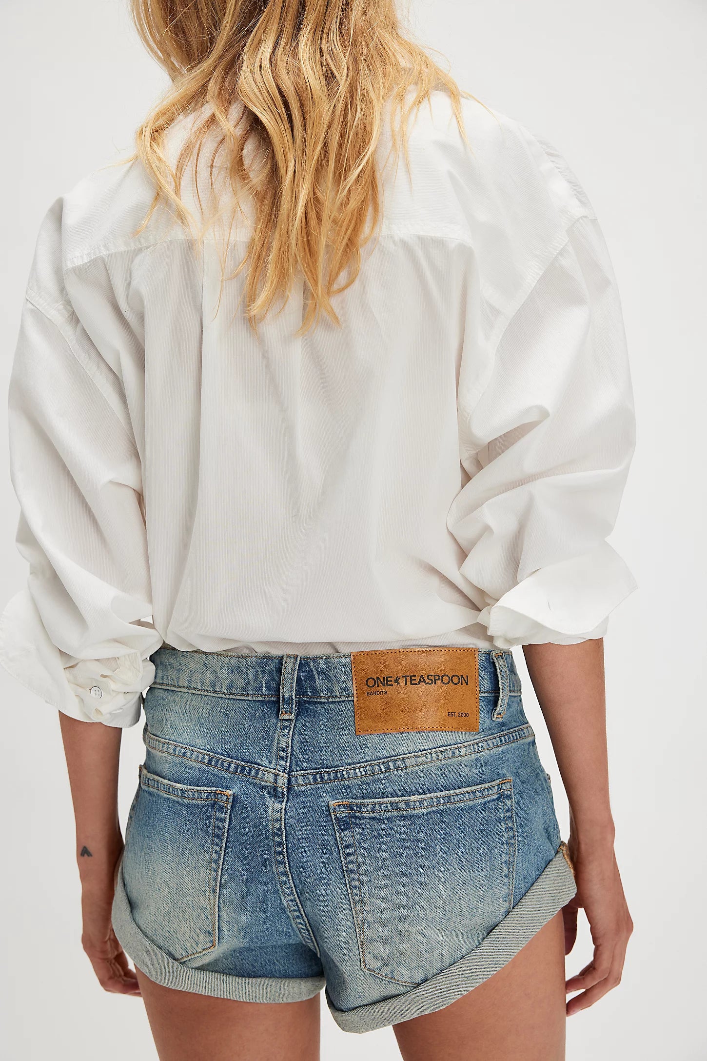Blue Low-Waist Denim Shorts