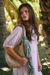 Purple Solid Midi Dress