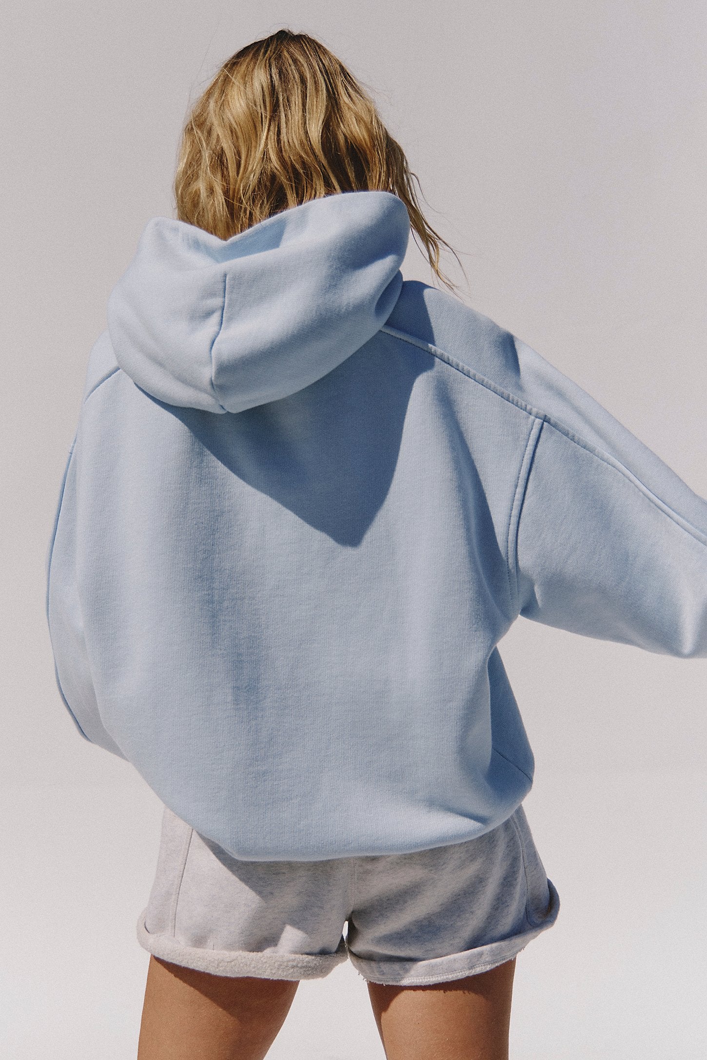Light Blue Hooded Sweatshirt