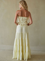 Light Yellow Ruffle Tube Top