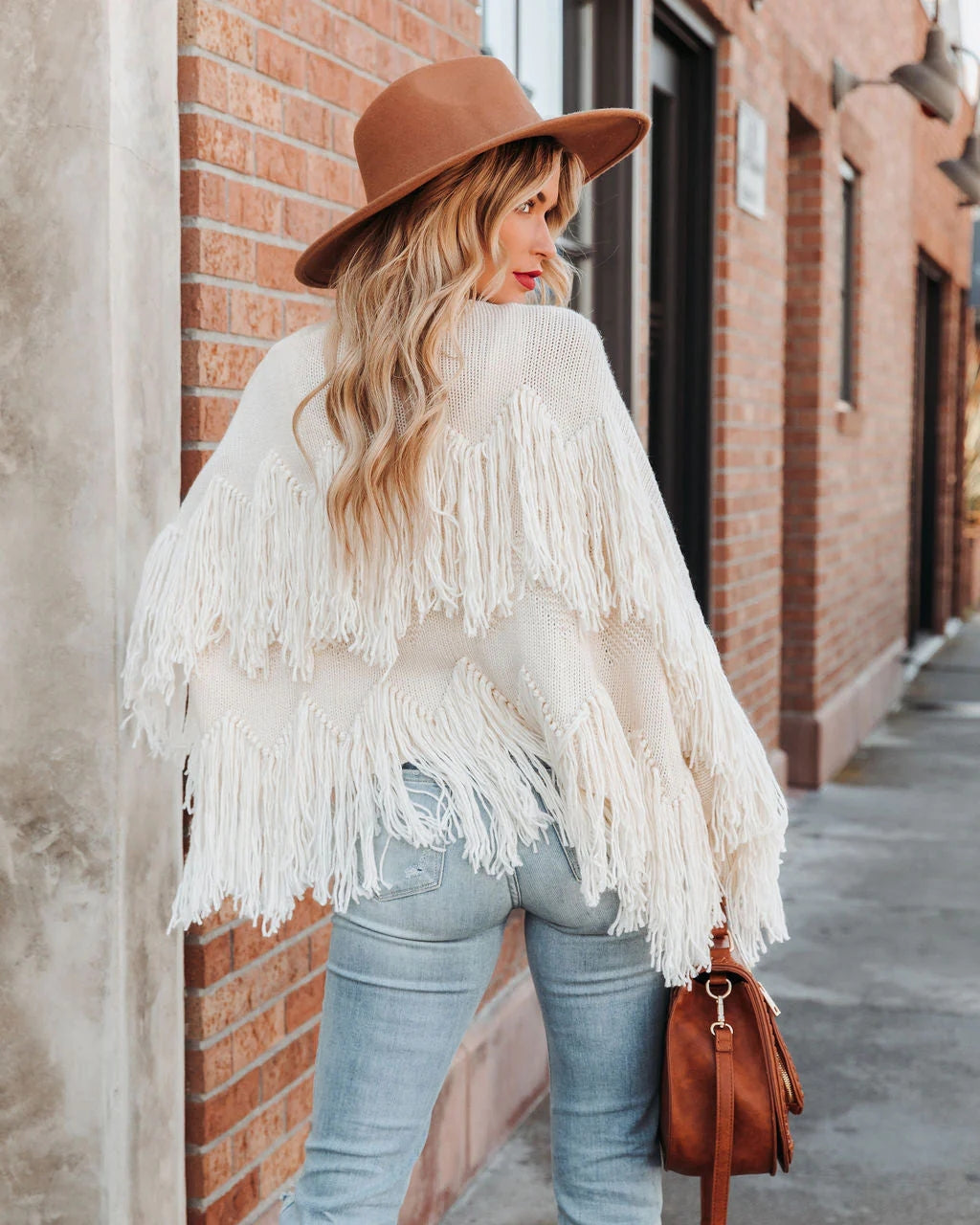 White Tassle Open Front Cardigan