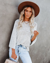 Sweater Weather Speckled Knit Sweater - Stone - FINAL SALE