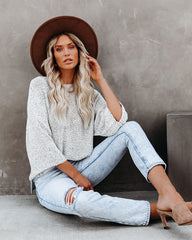 Sweater Weather Speckled Knit Sweater - Stone - FINAL SALE