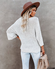 Sweater Weather Speckled Knit Sweater - Stone - FINAL SALE