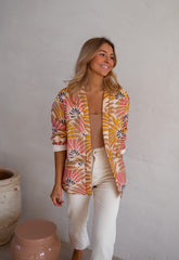 Geo Floral Open Front Jacket