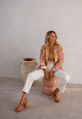 Geo Floral Open Front Jacket