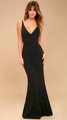 Black V Neck Maxi Dress