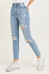 Light Blue Destroyed Denim Jeans