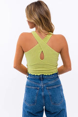 Lime Green Knit Crop Top