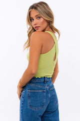 Lime Green Knit Crop Top