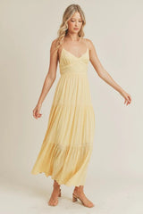 Yellow Sleeveless Midi Dress