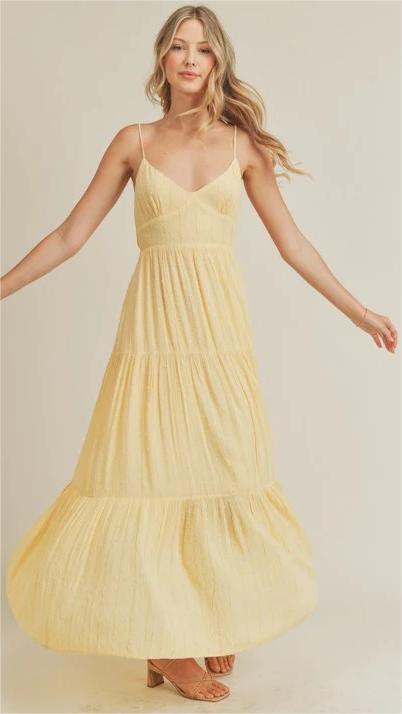 Yellow Sleeveless Midi Dress