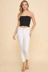 Black Strapless Knit Top