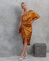 Orange One Shoulder Formal Dress