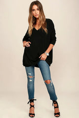 Black Tunic Knit Sweater