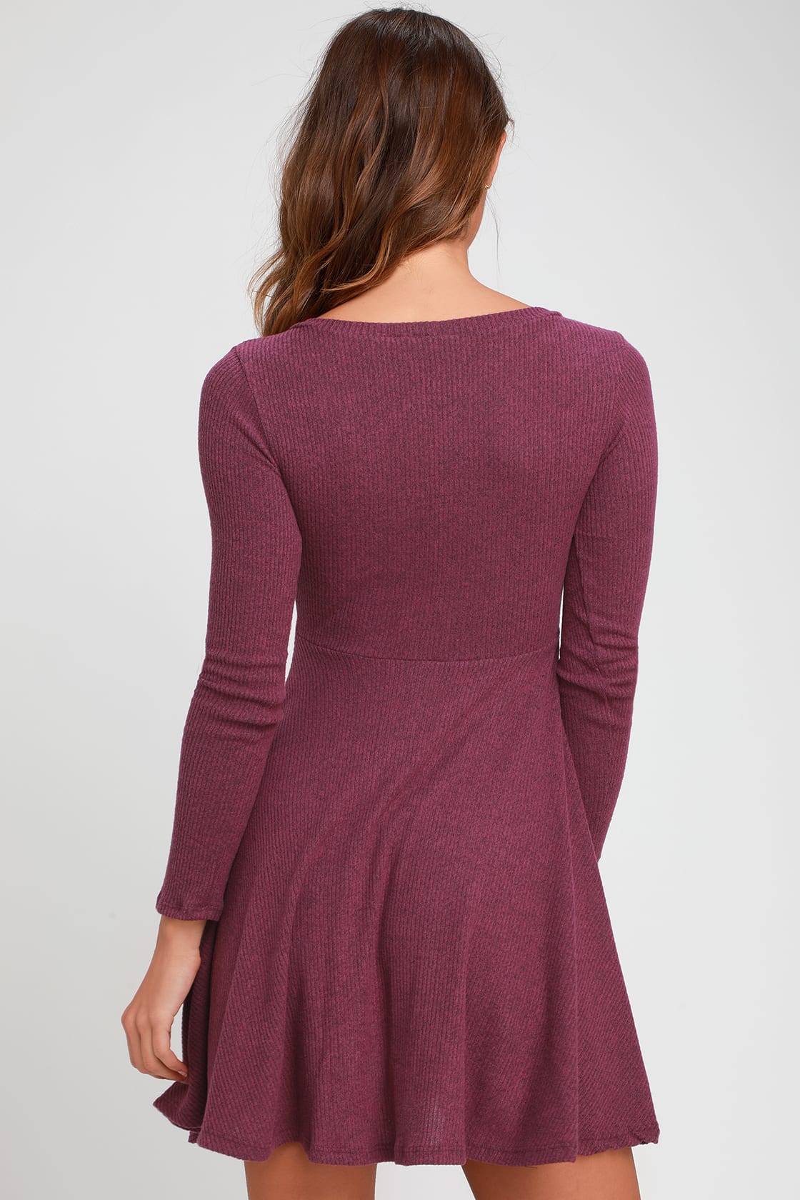 Burgundy Knit Sweater Dress
