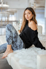 Black Off Shoulder Knit Top