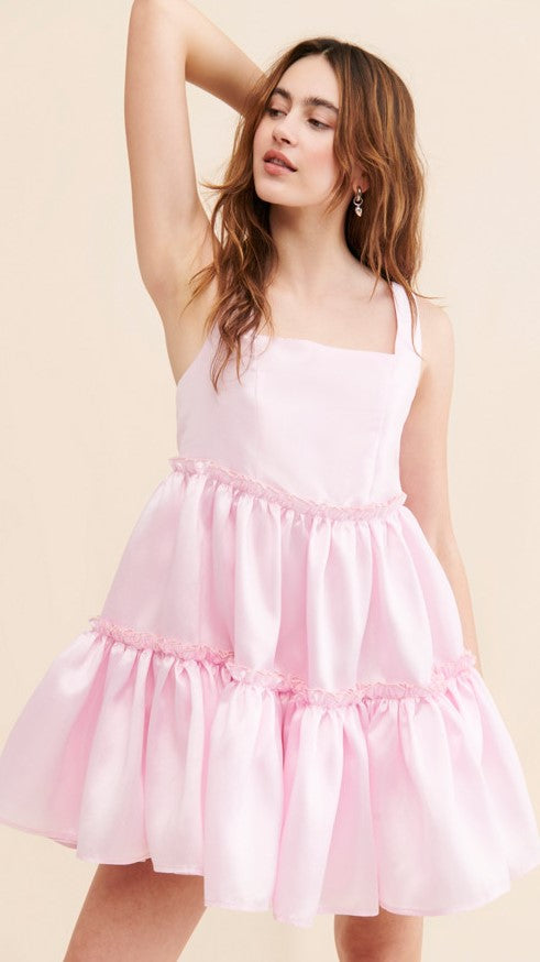 Blush Pink Babydoll Mini Dress