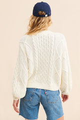 Cream Cable Knit Sweater